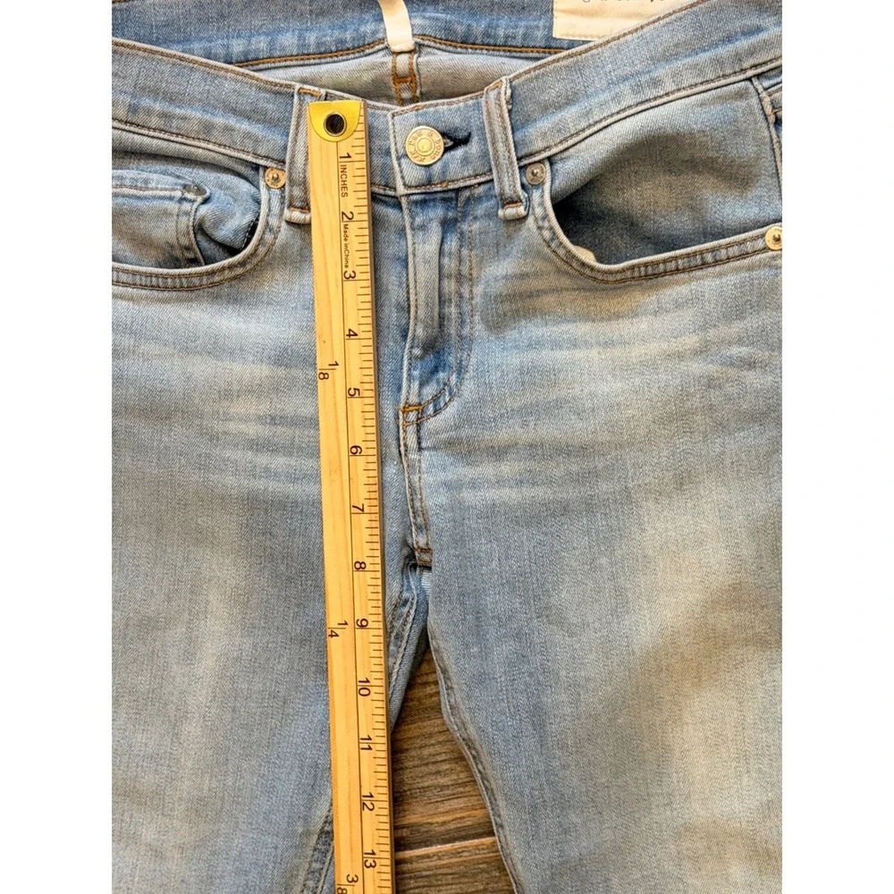 Rag & Bone Jean Capri Wiley Light Wash Raw Step Hem Slim Cropped Jeans Size 25